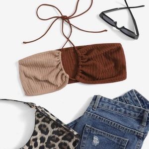 Shein Beige/Brown Crop Top